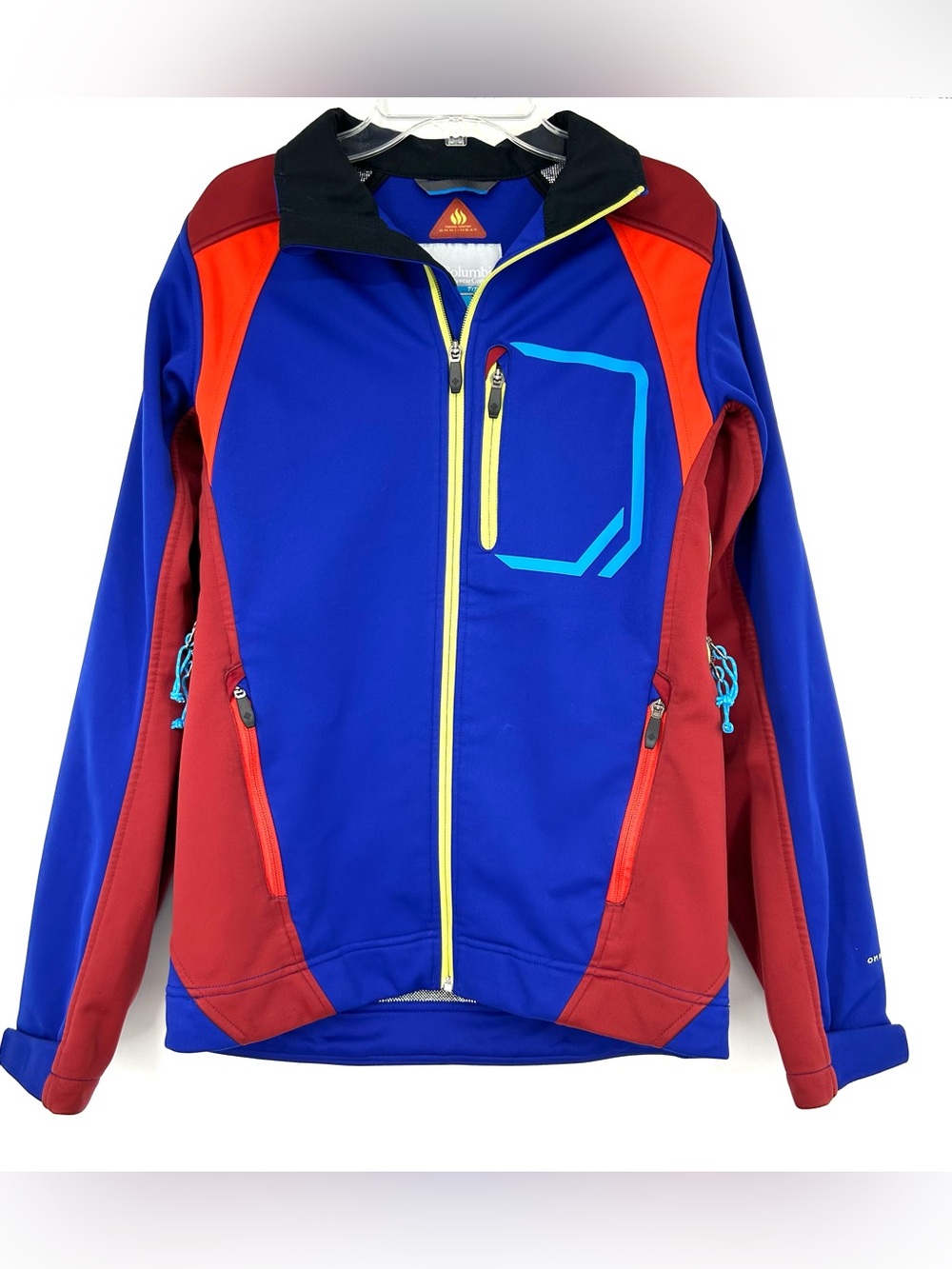 Columbia Titanium Omni Tech Softshell Jacket Blue Red